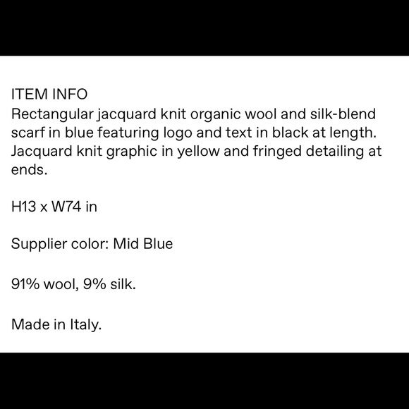 BURBERRY MENS BLUE JACQUARD LOGO SCARF MADE IN ITALY - Picture 8 of 8